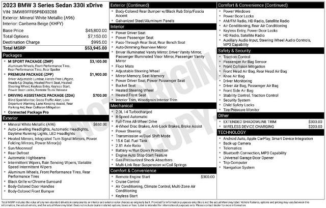 Used 2023 BMW 330i xDrive Sedan w/ M Sport Package AWD/4WD image 8