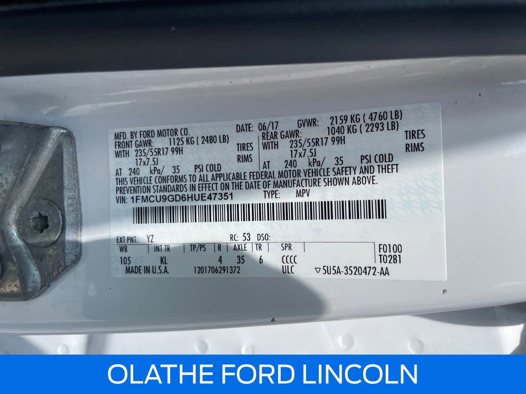 Certified 2017 Ford Escape SE AWD/4WD image 28