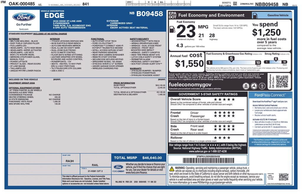 Certified 2022 Ford Edge ST-Line AWD/4WD image 27