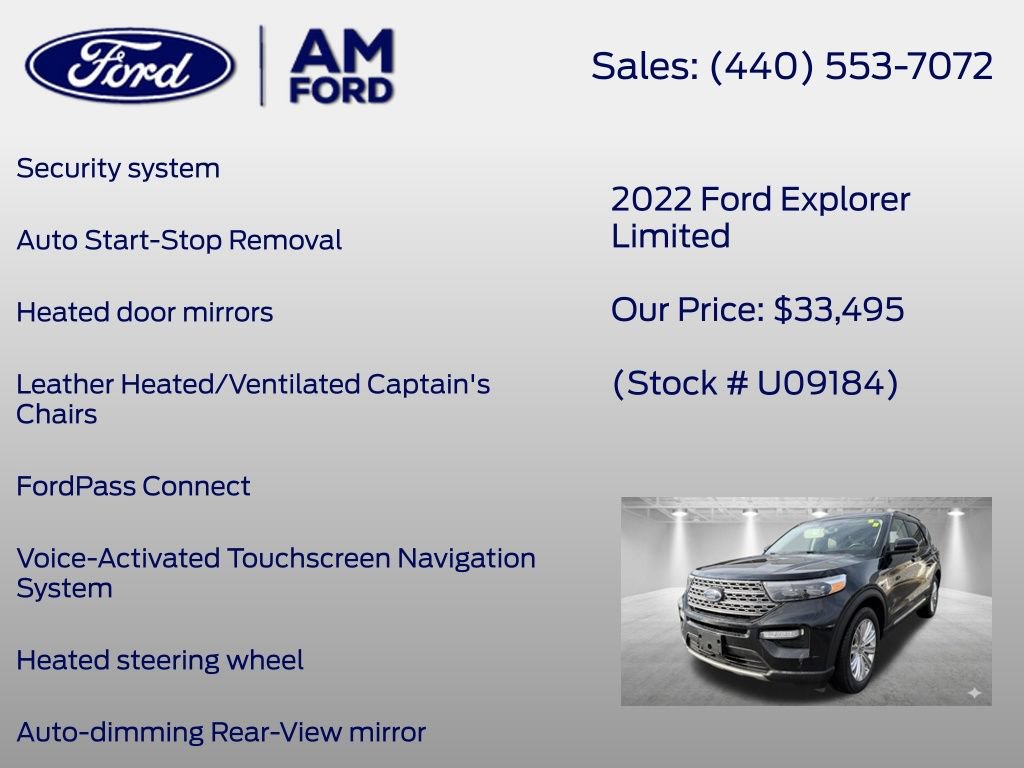Certified 2022 Ford Explorer Limited w/ Equipment Group 301A AWD/4WD image 27