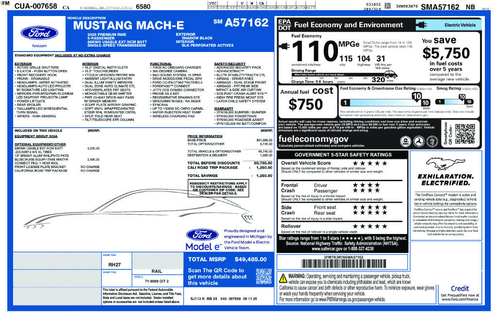 Certified 2025 Ford Mustang Mach-E Premium RWD image 9
