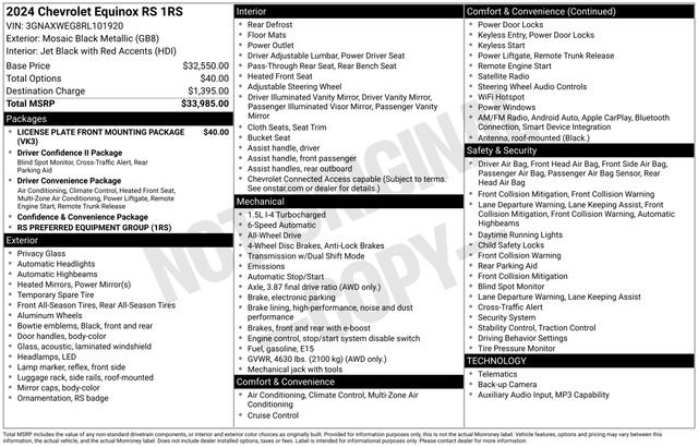 Used 2024 Chevrolet Equinox RS AWD/4WD image 27