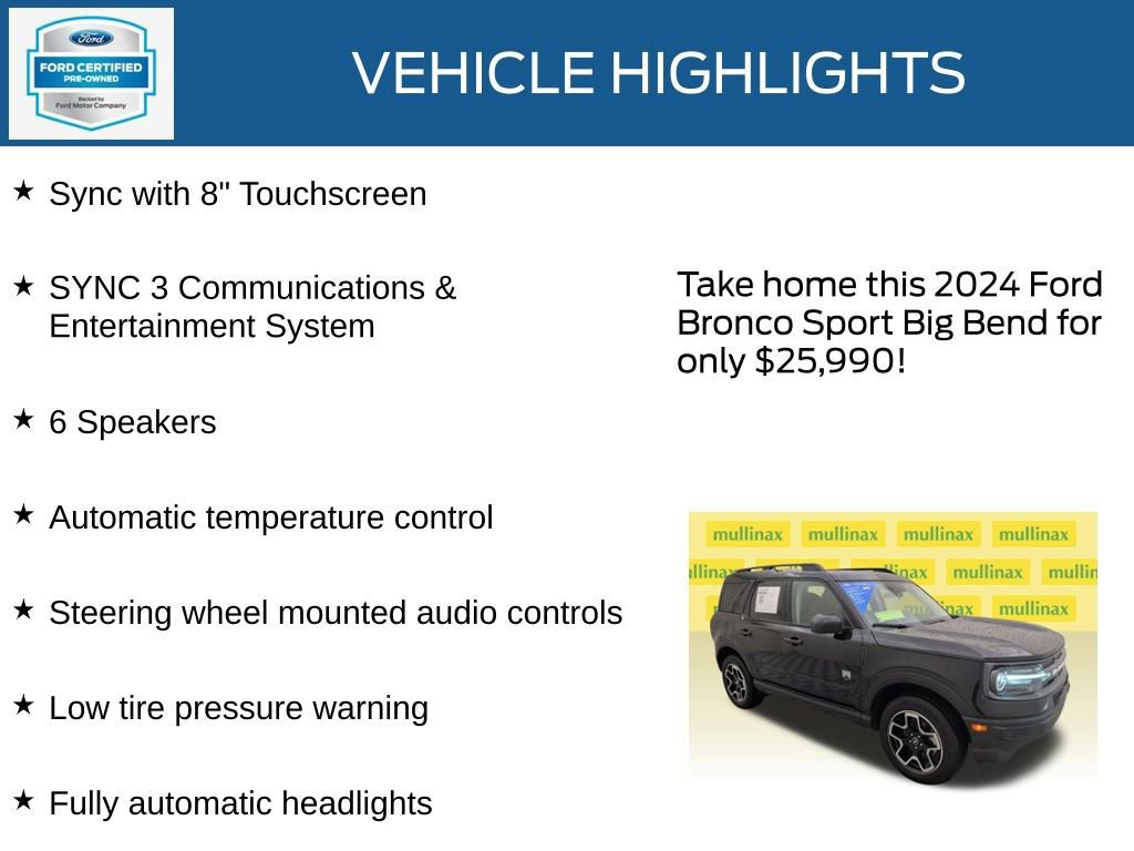 Certified 2024 Ford Bronco Sport Big Bend image 21