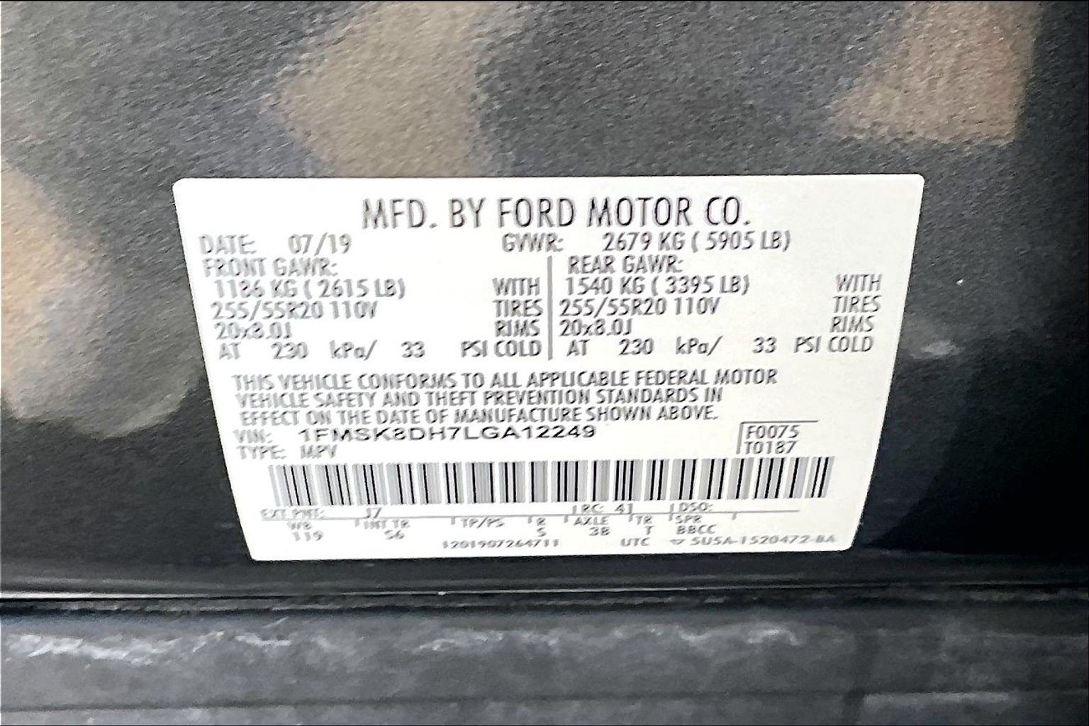 Certified 2020 Ford Explorer XLT w/ Equipment Group 202A AWD/4WD image 37