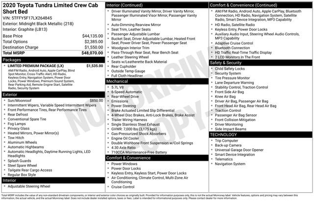 Used 2020 Toyota Tundra Limited w/ Limited Premium Package RWD image 3