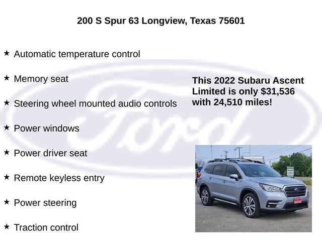 Used 2022 Subaru Ascent Limited w/ Technology Package AWD/4WD image 25