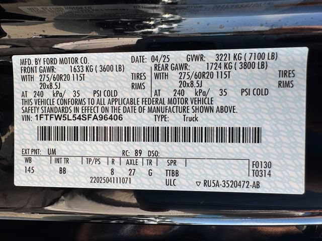 Certified 2025 Ford F150 Lariat w/ Equipment Group 502A High AWD/4WD image 33