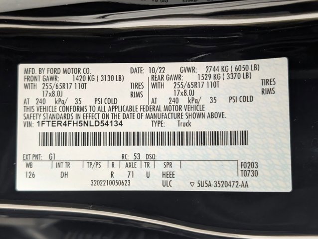 Certified 2022 Ford Ranger Lariat w/ Equipment Group 501A High AWD/4WD image 23