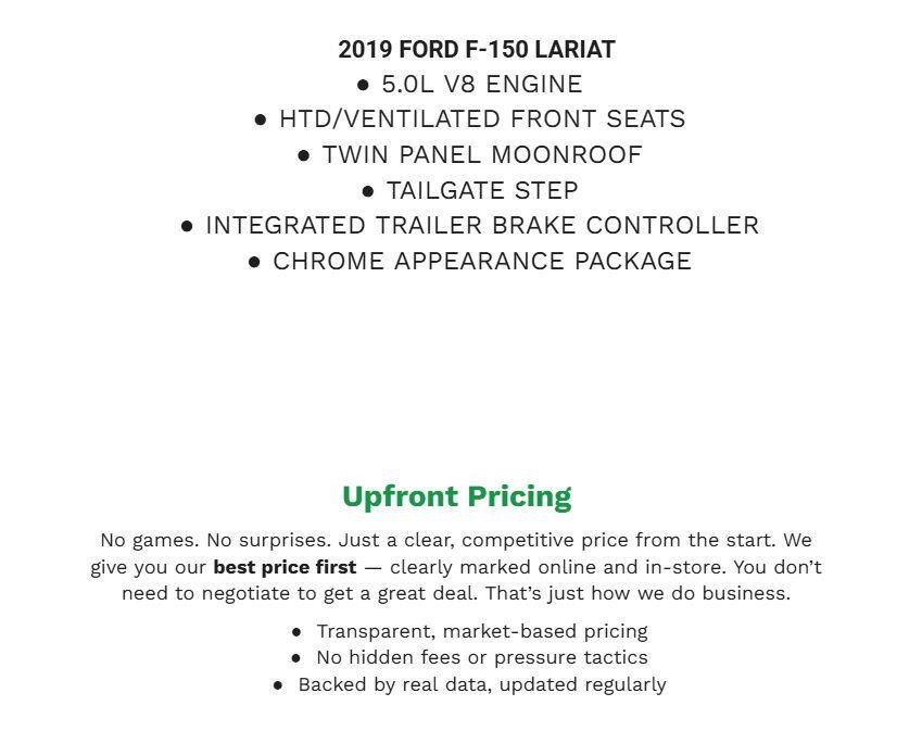 Certified 2019 Ford F150 Lariat w/ Equipment Group 502A Luxury AWD/4WD image 2