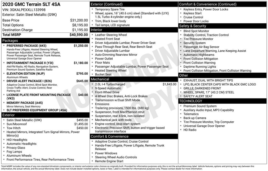 Used 2020 GMC Terrain SLT w/ Preferred Package FWD image 3