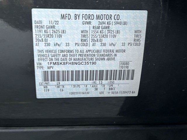 Certified 2022 Ford Explorer Limited w/ Limited Technology Package AWD/4WD image 21