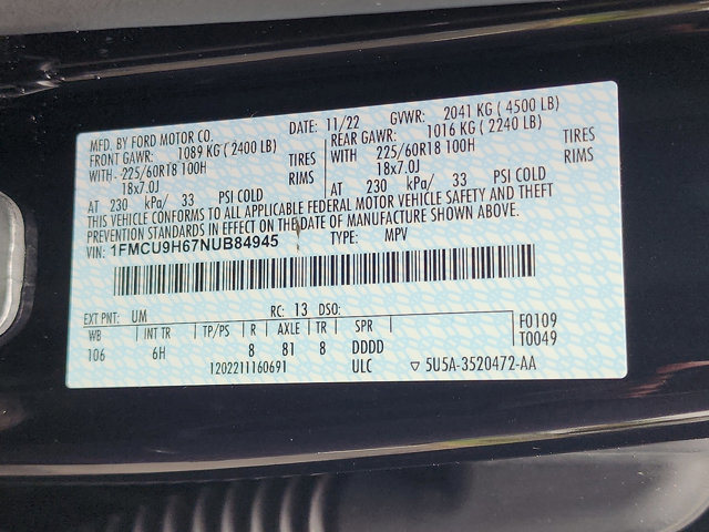 Certified 2022 Ford Escape SEL image 27