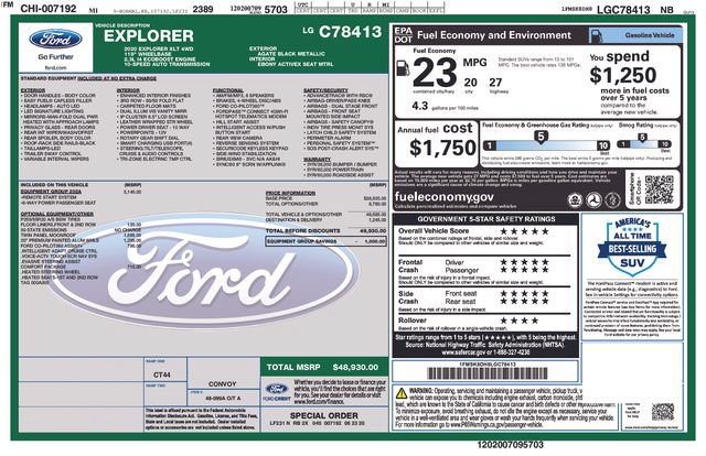 Certified 2020 Ford Explorer XLT w/ Equipment Group 202A AWD/4WD image 34