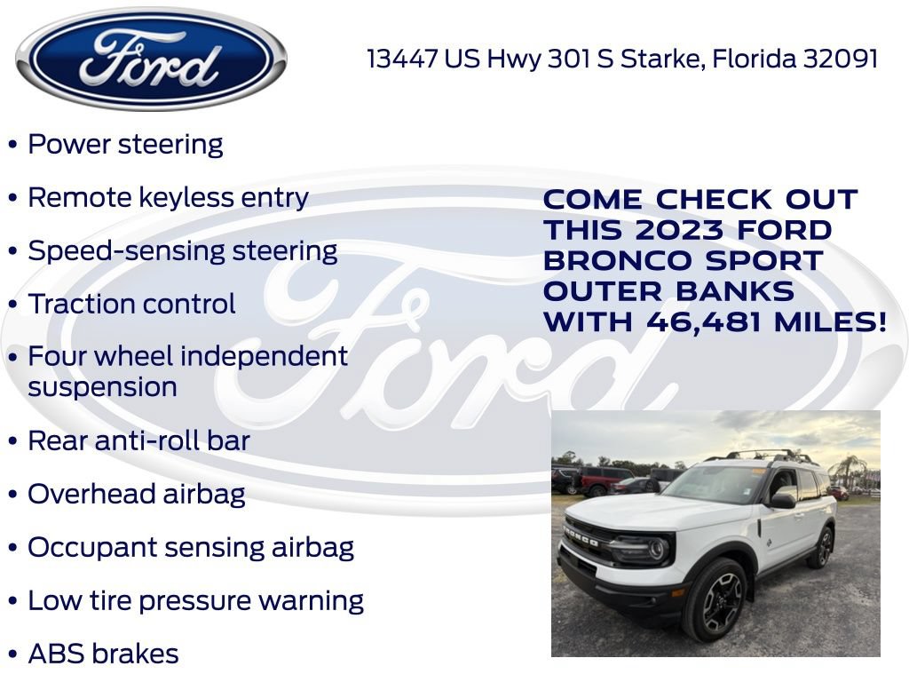 Certified 2023 Ford Bronco Sport Outer Banks w/ Tech Package AWD/4WD image 32