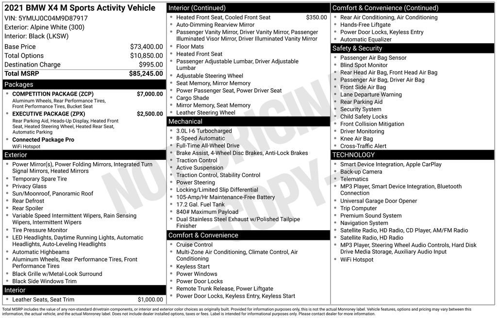 Used 2021 BMW X4 M w/ Competition Package AWD/4WD image 11