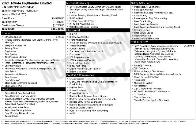 Used 2021 Toyota Highlander Limited FWD image 5