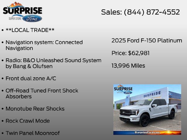 Certified 2025 Ford F150 Platinum w/ Equipment Group 702A High AWD/4WD image 20