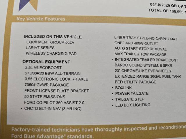 Certified 2022 Ford F150 Lariat w/ Equipment Group 502A High image 33