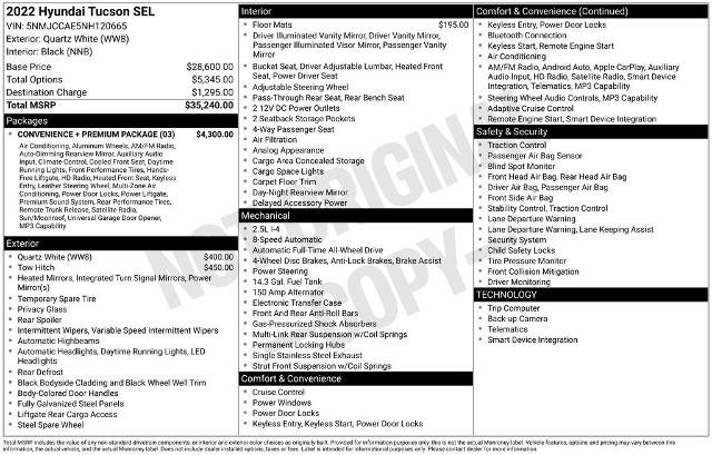 Used 2022 Hyundai Tucson SEL w/ Convenience + Premium Package AWD/4WD image 37