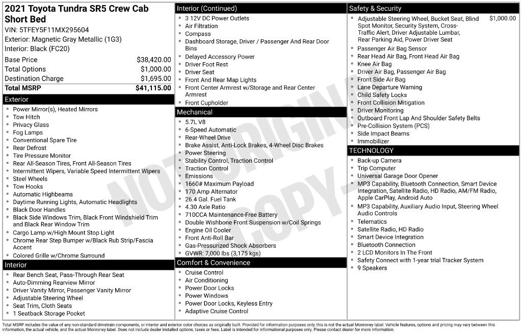 Used 2021 Toyota Tundra SR5 RWD image 4