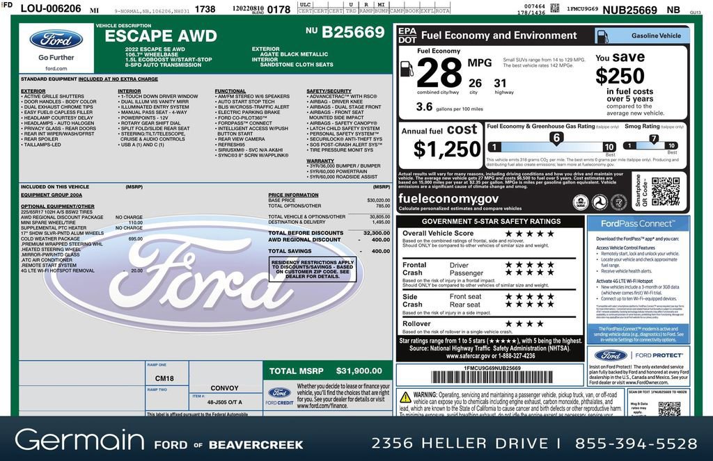 Certified 2022 Ford Escape SE w/ Cold Weather Package image 30