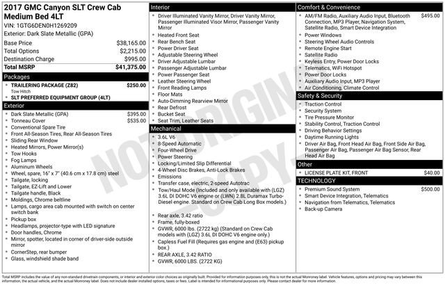 Used 2017 GMC Canyon SLT w/ Trailering Package image 11