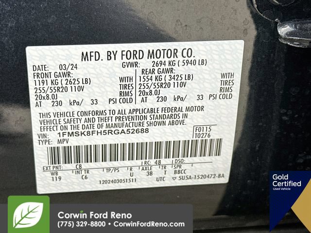 Certified 2024 Ford Explorer Limited w/ Limited Technology Package AWD/4WD image 37