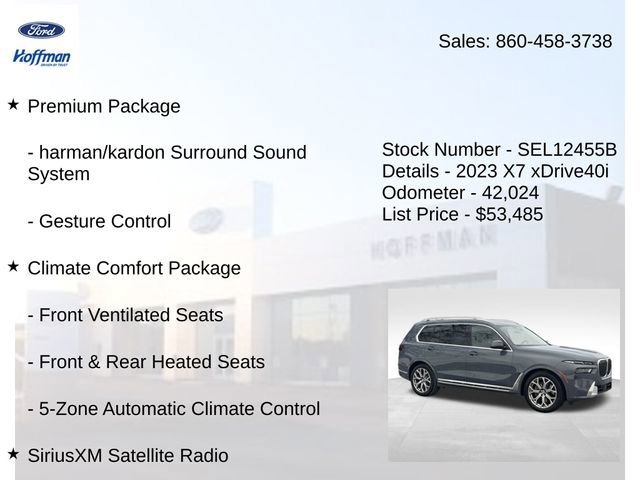 Used 2023 BMW X7 xDrive40i w/ Premium Package image 10