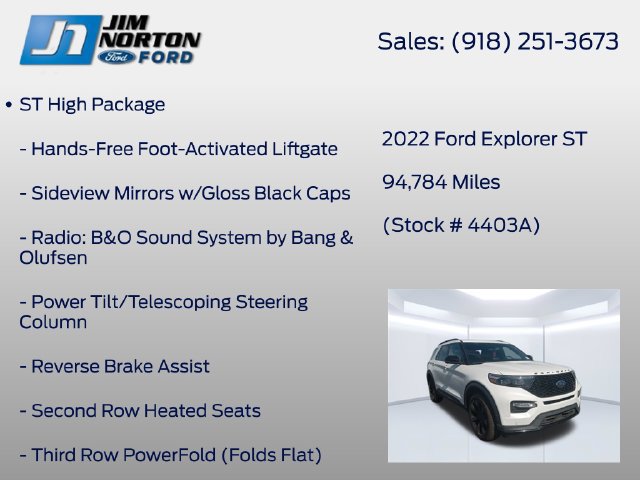 Certified 2022 Ford Explorer ST w/ Equipment Group 401A AWD/4WD image 16