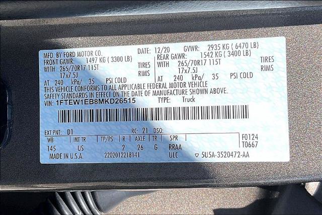 Certified 2021 Ford F150 XLT w/ Equipment Group 301A Mid AWD/4WD image 36