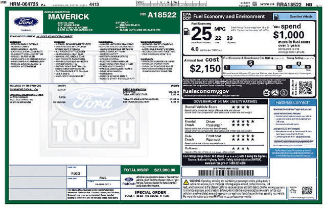 Certified 2024 Ford Maverick XL w/ Equipment Group 100A Standard AWD/4WD image 27