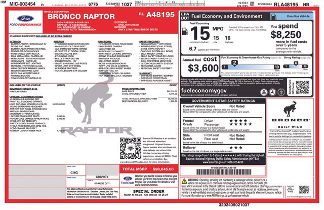 Certified 2024 Ford Bronco Raptor AWD/4WD image 5
