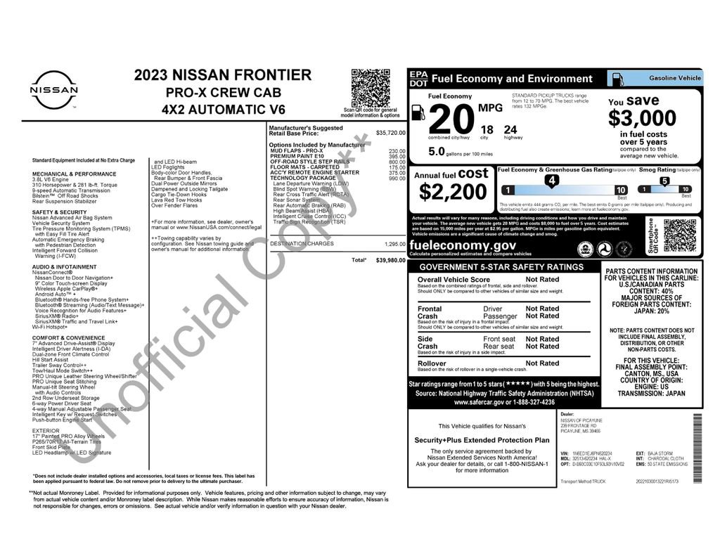 Used 2023 Nissan Frontier Pro-X w/ Technology Package RWD image 34