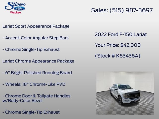 Certified 2022 Ford F150 Lariat w/ Equipment Group 502A High AWD/4WD image 28
