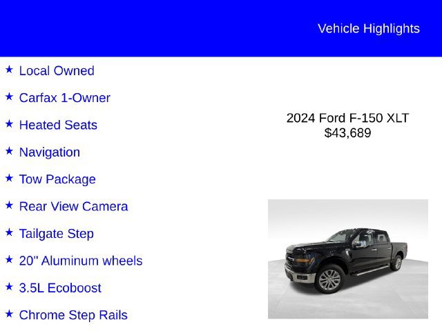 Certified 2024 Ford F150 XLT w/ Equipment Group 302A MID AWD/4WD image 2