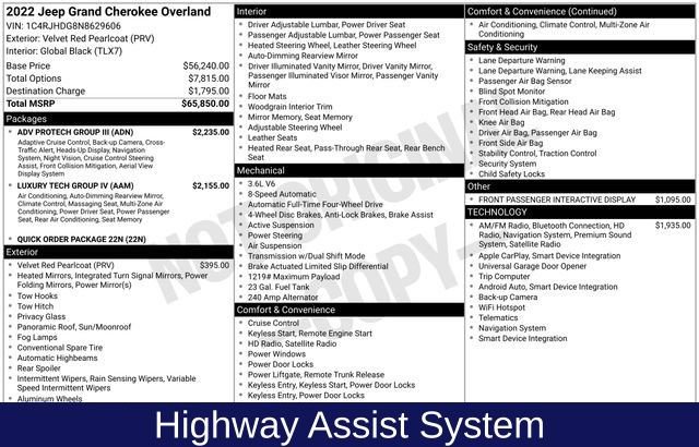 Used 2022 Jeep Grand Cherokee Overland w/ Adv Protech Group III AWD/4WD image 9
