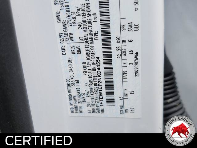 Certified 2022 Ford F150 Lariat w/ Equipment Group 501A Mid AWD/4WD image 38