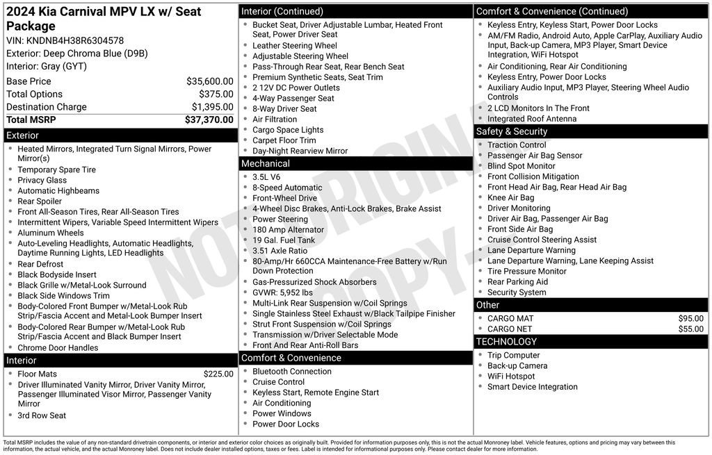 Used 2024 Kia Carnival LX image 10
