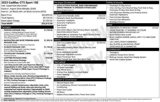 Used 2023 Cadillac CT5 Sport w/ Parking Package image 8