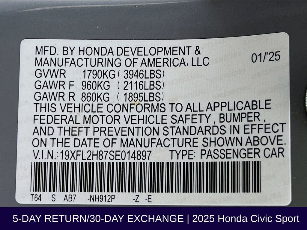 Used 2025 Honda Civic Sport image 32