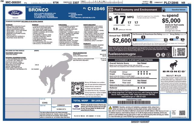 Certified 2023 Ford Bronco Wildtrak AWD/4WD image 3