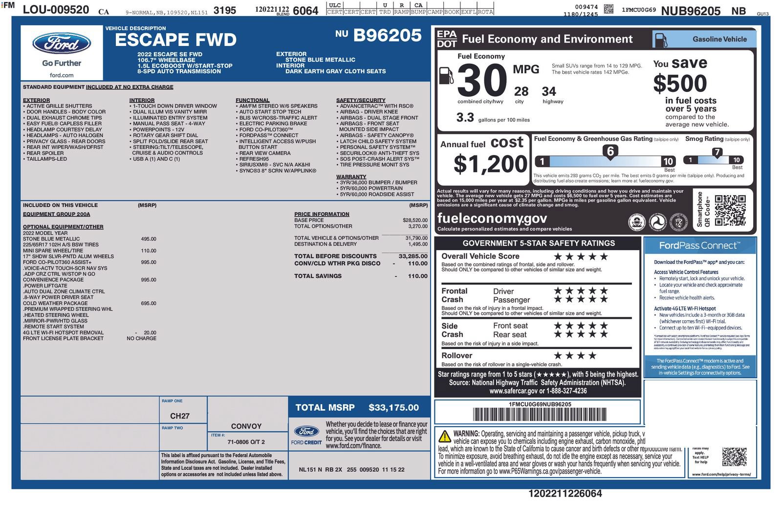 Certified 2022 Ford Escape SE w/ Convenience Package FWD image 33