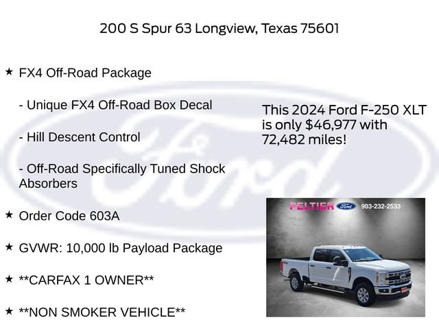 Certified 2024 Ford F250 XLT w/ FX4 Off-Road Package AWD/4WD image 6