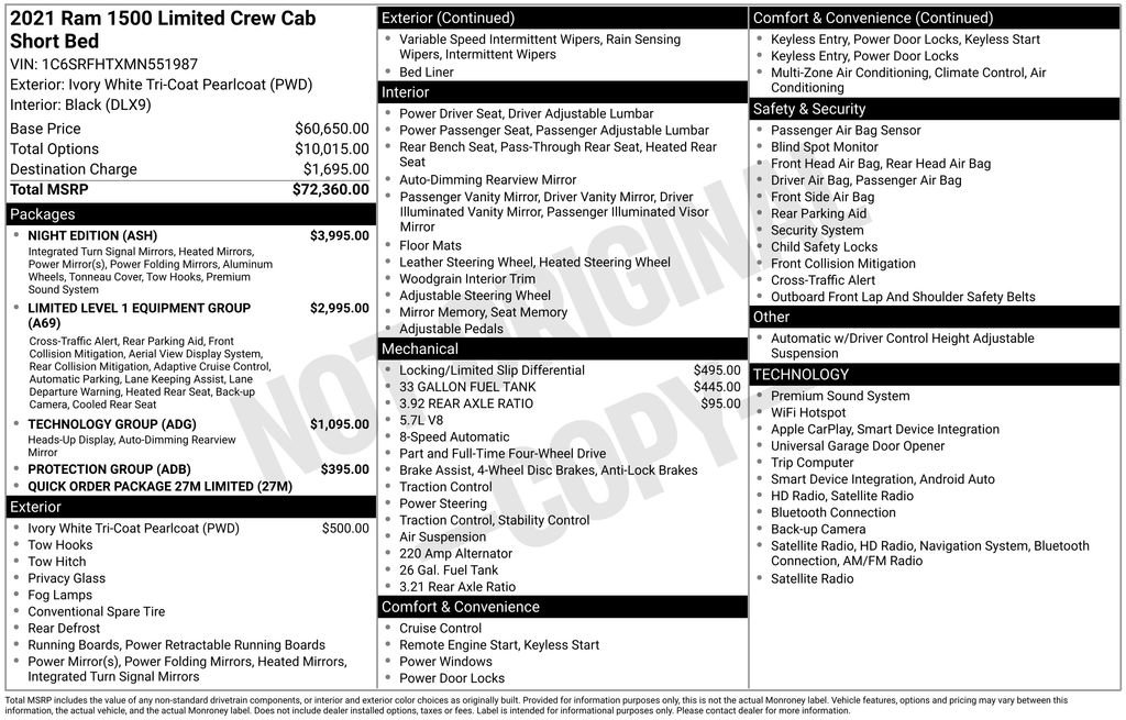 Used 2021 RAM 1500 Limited w/ Night Edition AWD/4WD image 5