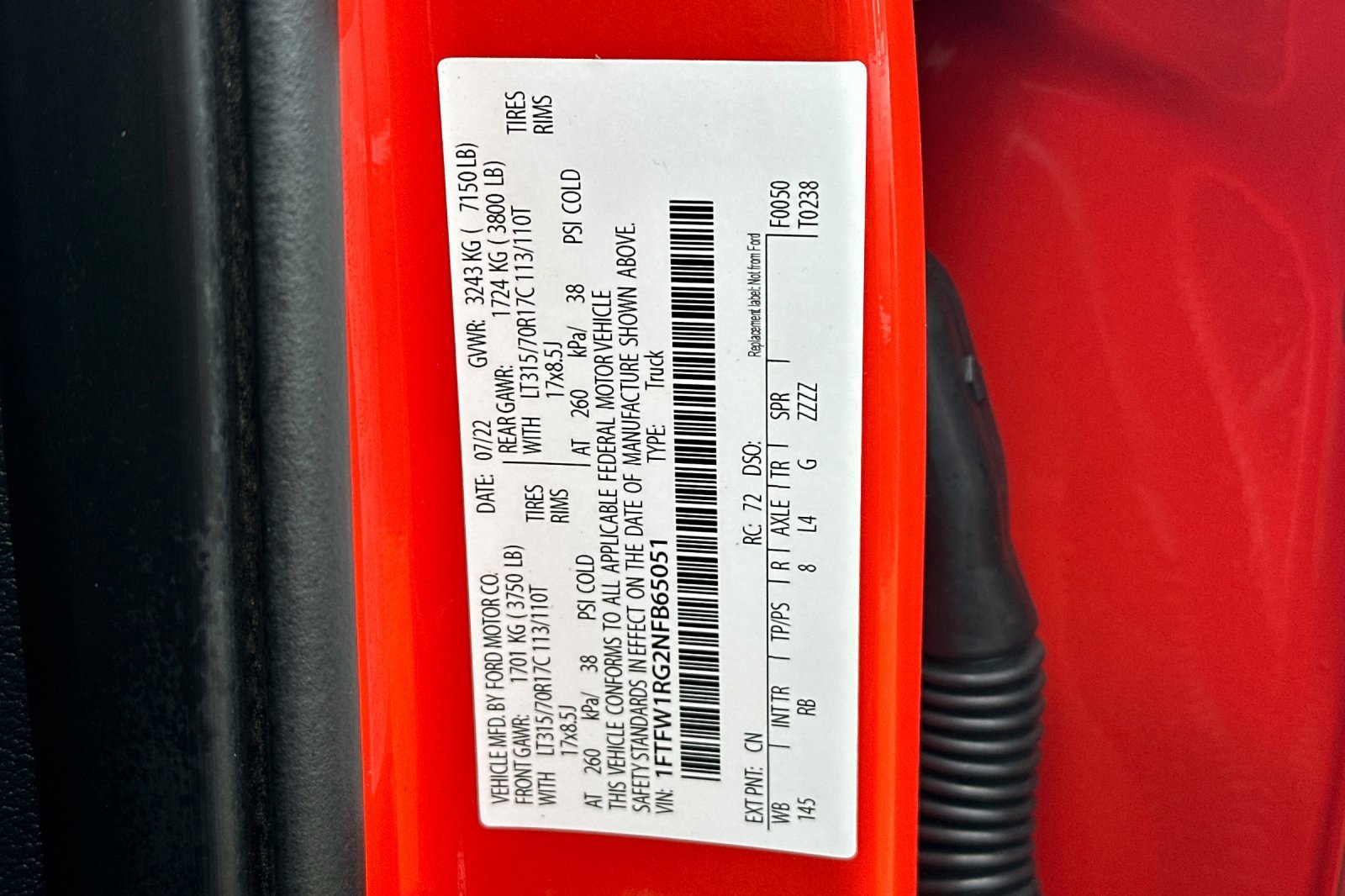 Certified 2022 Ford F150 Raptor w/ Equipment Group 801A High image 57