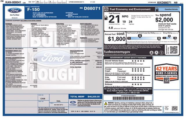 Certified 2019 Ford F150 XL w/ Equipment Group 101A Mid AWD/4WD image 33