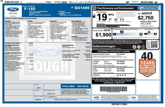 Certified 2018 Ford F150 XLT w/ Equipment Group 301A Mid image 48