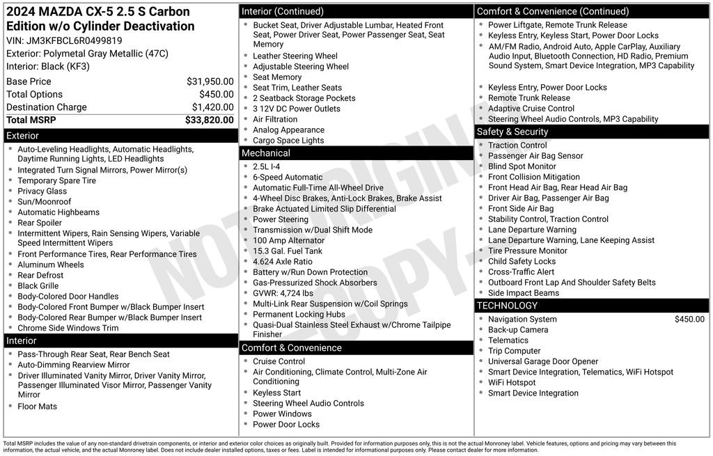 Used 2024 MAZDA CX-5 Carbon Edition image 14