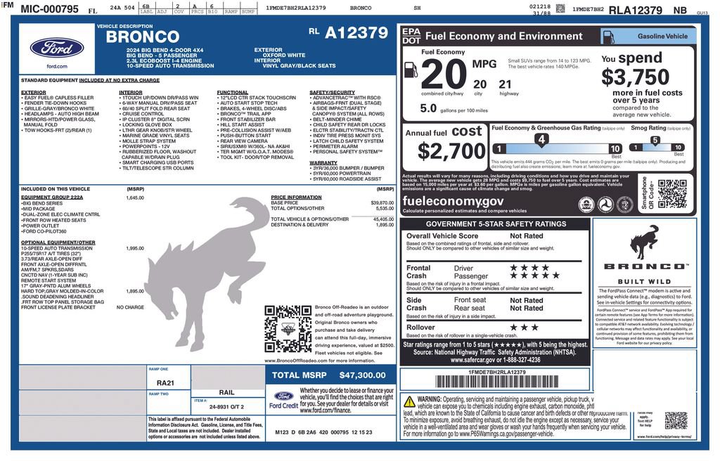 Certified 2024 Ford Bronco Big Bend AWD/4WD image 5