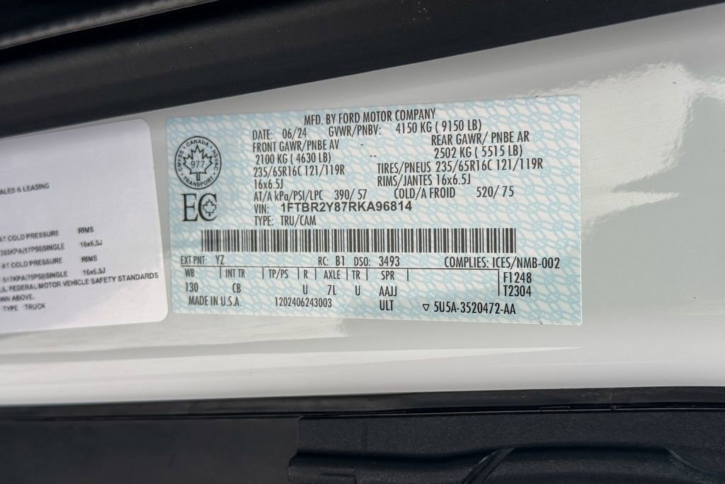 Certified 2024 Ford Transit 250 Low Roof AWD w/ Exterior Upgrade Package image 21